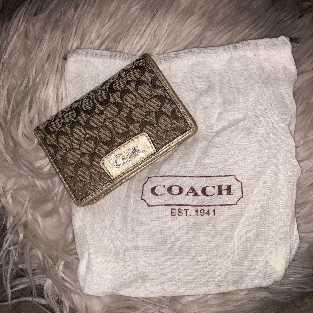 Coach Miniature Wallet with Gold Accents